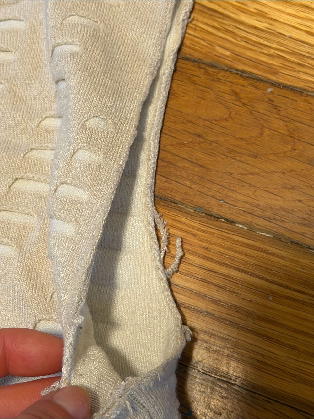 Express Openwork Knit Tank in Cream - Picture 4 of 4